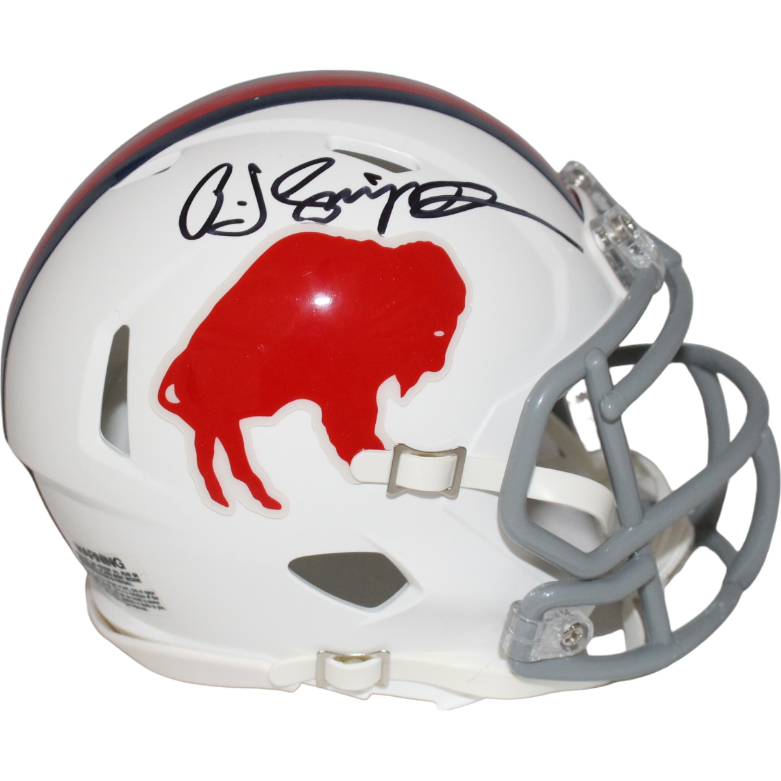 Oj Simpson Autographed Buffalo Bills Throwback Mini Helmet JSA